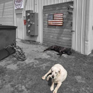 wooden american flag