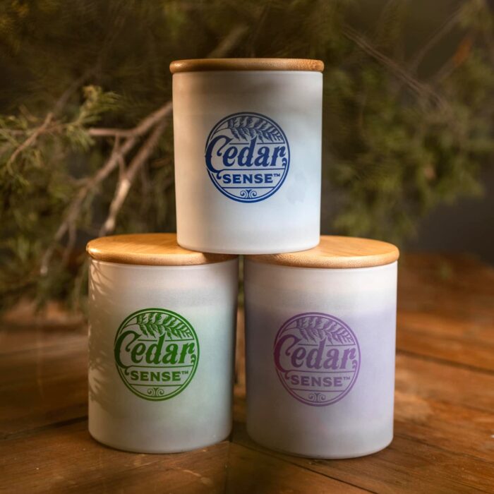 Peppermint Eucalyptus Cedar Wood Candles | Eastern Red Aromatic Cedar Oil Candles - Image 3