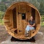 8 Person Barrel Sauna with Front Porch | Outdoor Sauna | 7' x 10' | Cedar Sense - Image 3