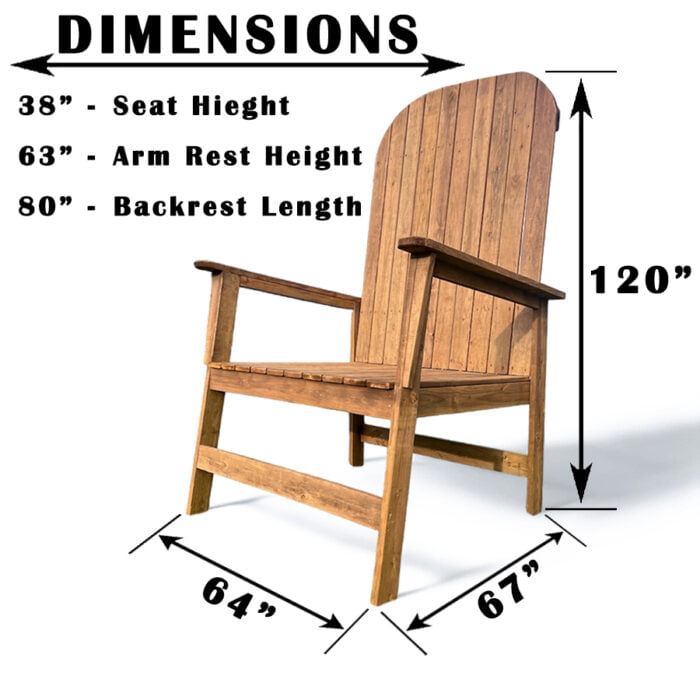 Giant Adirondack Chair | Custom Size and Material | 8ft. & 10ft. Sizes - Image 4