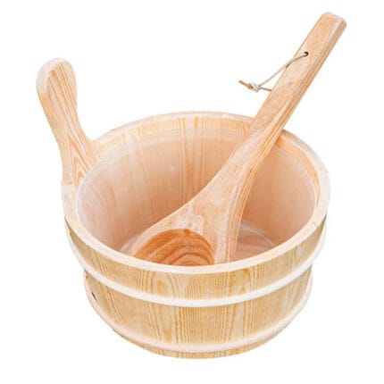 sauna bucket and ladle