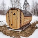 6 Person Barrel Sauna with Changing Room | Steam Sauna | 6' x 12' | Cedar Sense - Image 3