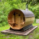 6 Person Barrel Sauna with Changing Room | Steam Sauna | 6' x 12' | Cedar Sense - Image 12