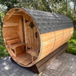6 Person Barrel Sauna with Changing Room | Steam Sauna | 6' x 12' | Cedar Sense - Image 8