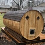 6 Person Barrel Sauna with Changing Room | Steam Sauna | 6' x 12' | Cedar Sense - Image 9