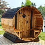6 Person Barrel Sauna with Front Porch | Home Sauna | 6' x 10' | Cedar Sense - Image 12