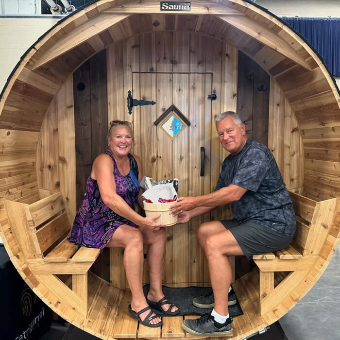 outdoor barrel sauna