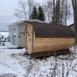 outdoor barrel sauna
