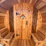 outdoor barrel sauna