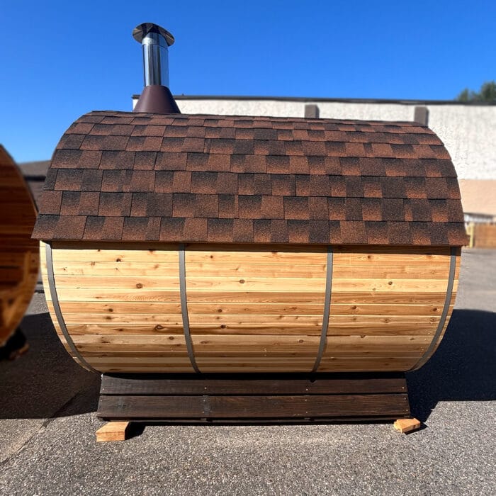 outdoor barrel sauna