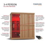 4 Person Infrared Sauna | Finnmark FD-3 Full-Spectrum | Portable Sauna - Image 9