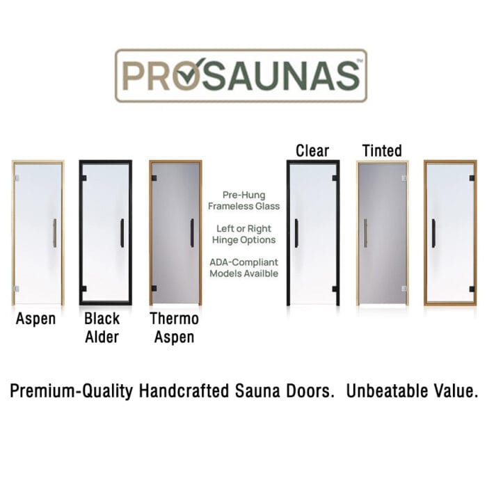 Glass Sauna Door 24" x 81" | Pre-hung | Clear & Tinted | Left/Right Swing - Image 6