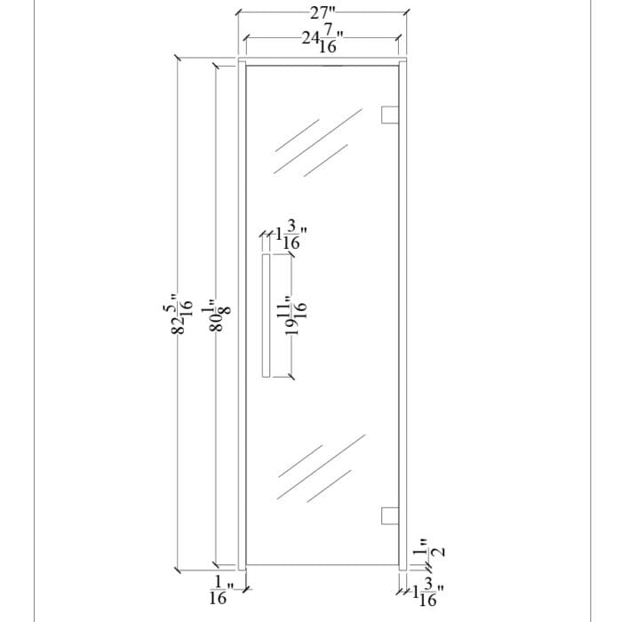 Glass Sauna Door 24" x 81" | Pre-hung | Clear & Tinted | Left/Right Swing - Image 7