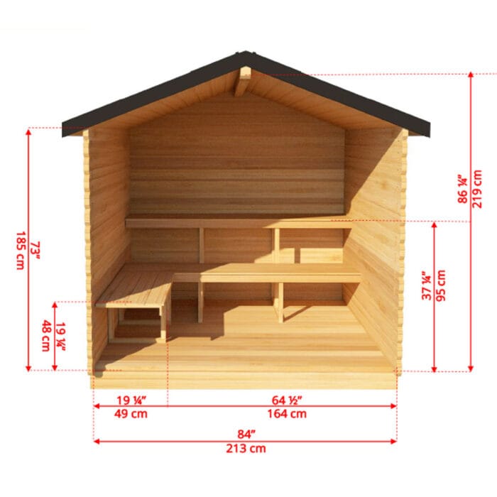 6 Person Outdoor Sauna Cabin | Georgian Collection | Canadian Timber Cedar Sauna | 390 cu. ft - Image 14