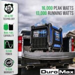 16,000 watt quiet inverter generator running on gasoline and propane