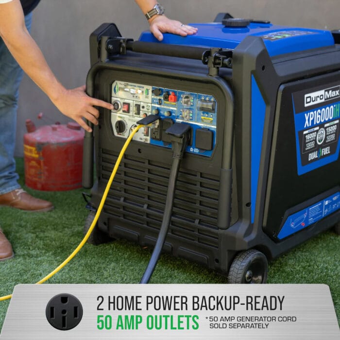 XP16000iH heavy-duty wheels and frame for portable off-grid power use