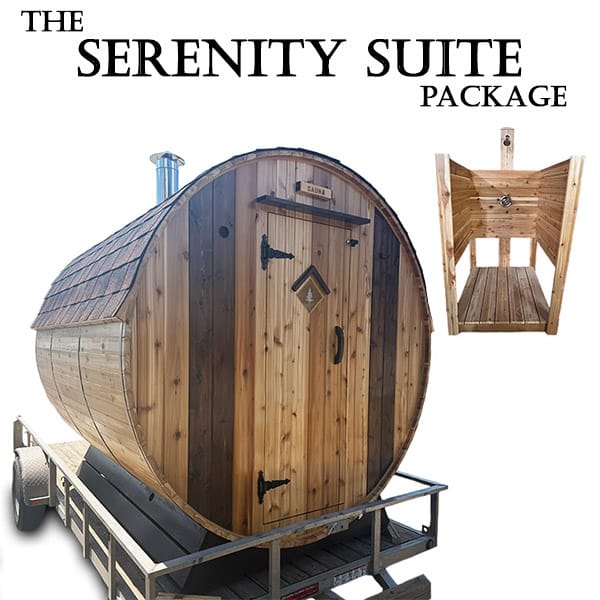 serenity suite _ main pic 2 Serenity Suite Mobile Sauna Trailer + Cedar Shower Retreat - Image 1