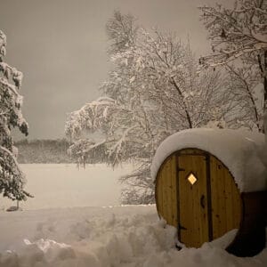 outdoor sauna _ deep snow