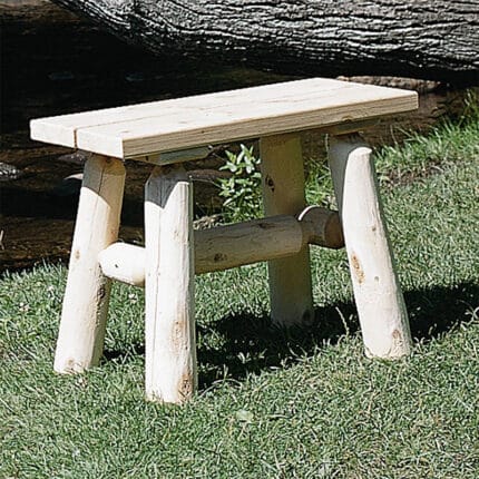 Pair of cedar log end benches