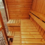modern cube sauna designed for residential use