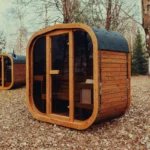 outdoor sauna cube made from western red cedar