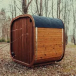 winter-ready outdoor sauna cube