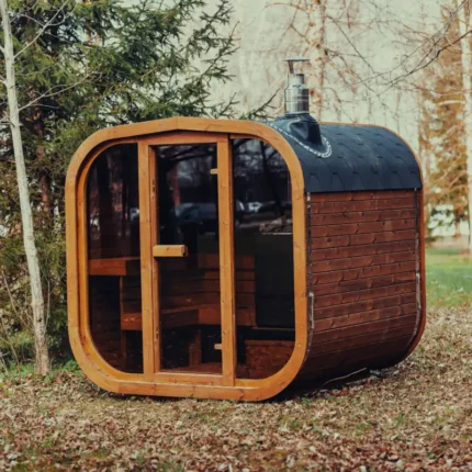 MW20 flat-pack sauna kit delivered in OSB crate