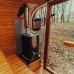 Space-saving cube sauna design for patios or decks