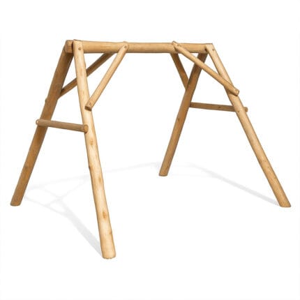 Cedar log swing frame with A-frame design