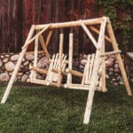Rustic cedar porch swing for two