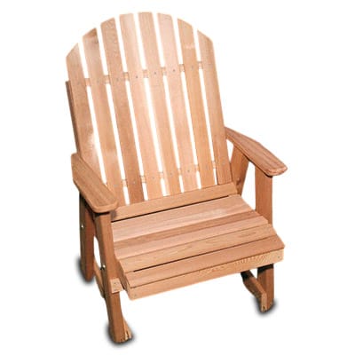 Front view of Red Cedar Fanback Patio Chair, an outdoor patio chair from Western Red Cedar with arched fanback and contoured seat for stylish deck relaxation