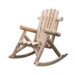 Side profile of log rocking chair