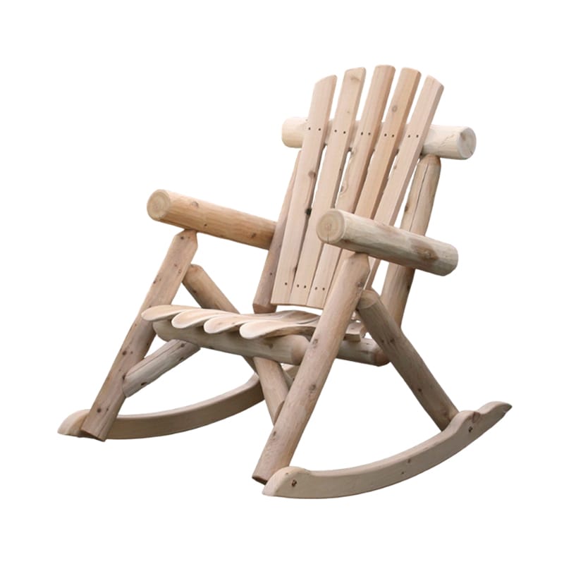 log rocking chair _ main pic 1 Side profile of log rocking chair