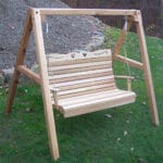 Freestanding Cedar Royal Country Hearts Outdoor Swing Set, including A-frame stand, available in 4ft, 5ft, or 6ft sizes, perfect for patios and gardens.