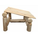 Log ottoman next to cedar chair