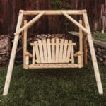 Yard swing set with rustic log design