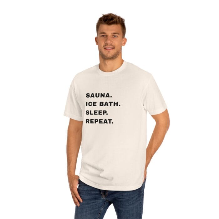 "Sauna Ice Bath Sleep Repeat" | American Apparel Sauna Shirt | Unisex Classic Tee - Image 10