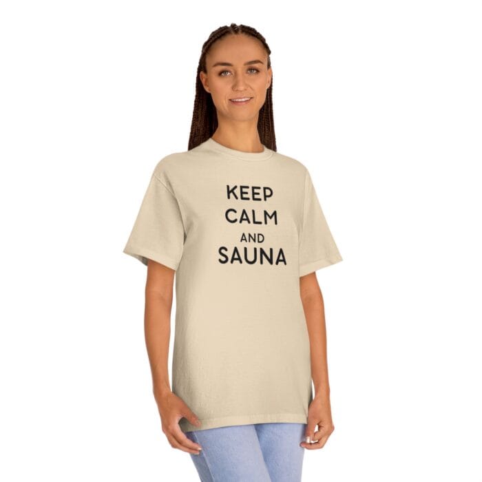 "Keep Calm And Sauna" | American Apparel Sauna Shirt | Unisex Classic Tee - Image 7
