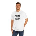 "Sauna Always Melted My Heart" | American Apparel Sauna Shirt | Unisex Classic Tee - Image 3