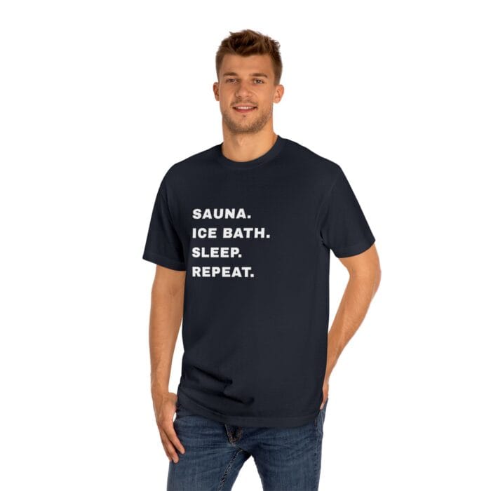 "Sauna Ice Bath Sleep Repeat" | American Apparel Sauna Shirt | Unisex Classic Tee - Image 12
