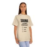 "Sauna Lover's Checklist" | American Apparel Sauna Shirt | Unisex Classic Tee - Image 7