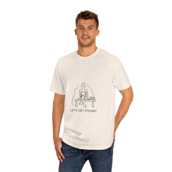 "Let's Get Steamy" | American Apparel Sauna Shirt | Unisex Classic Tee - Image 9