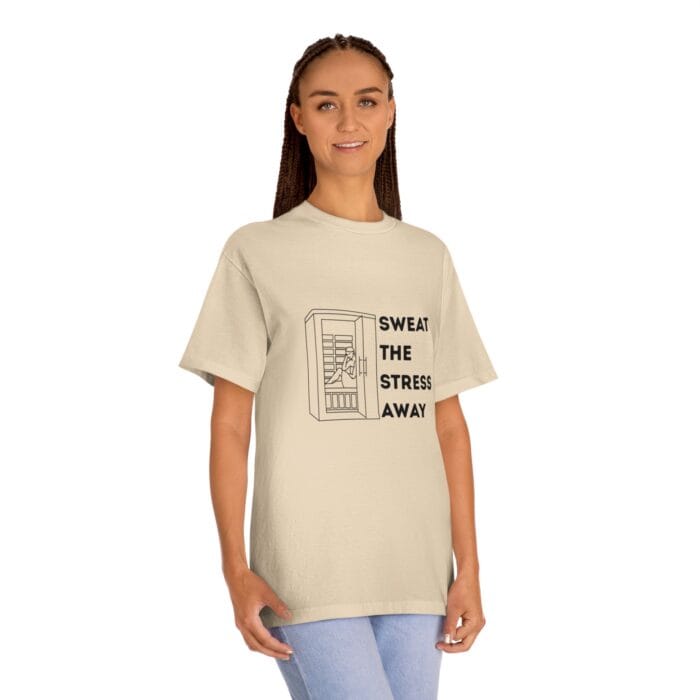 "Sweat The Stress Away" | American Apparel Sauna Shirt | Unisex Classic Tee - Image 5