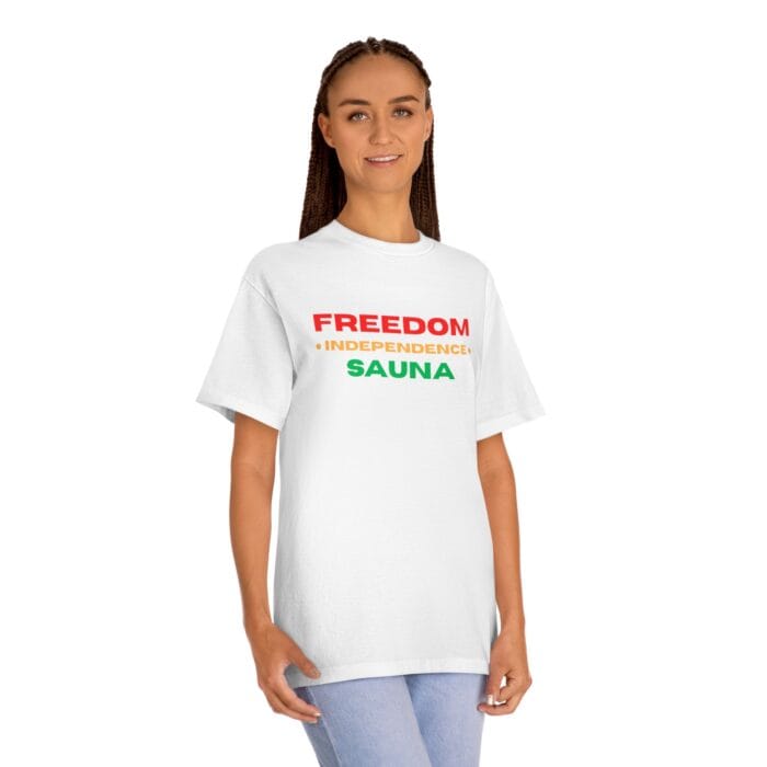 "Freedom Independence Sauna" | American Apparel Sauna Shirt | Unisex Classic Tee - Image 5