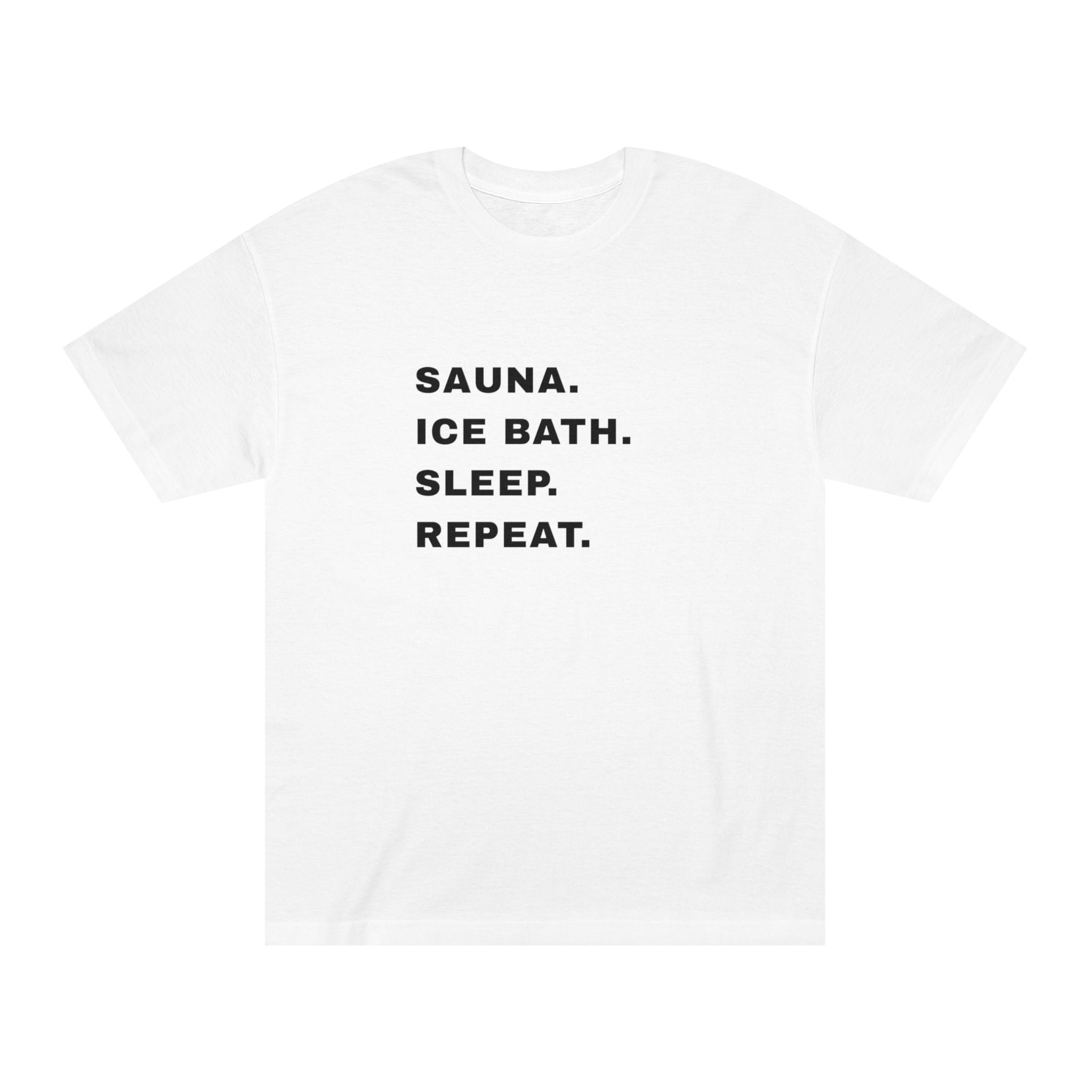 17250130862233899974_2048.jpeg "Sauna Ice Bath Sleep Repeat" | American Apparel Sauna Shirt | Unisex Classic Tee - Image 1