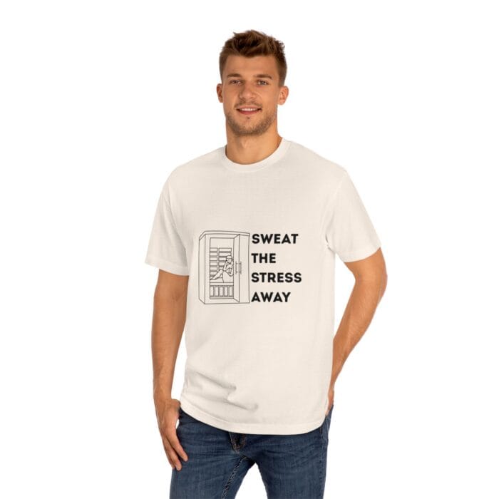 "Sweat The Stress Away" | American Apparel Sauna Shirt | Unisex Classic Tee - Image 9