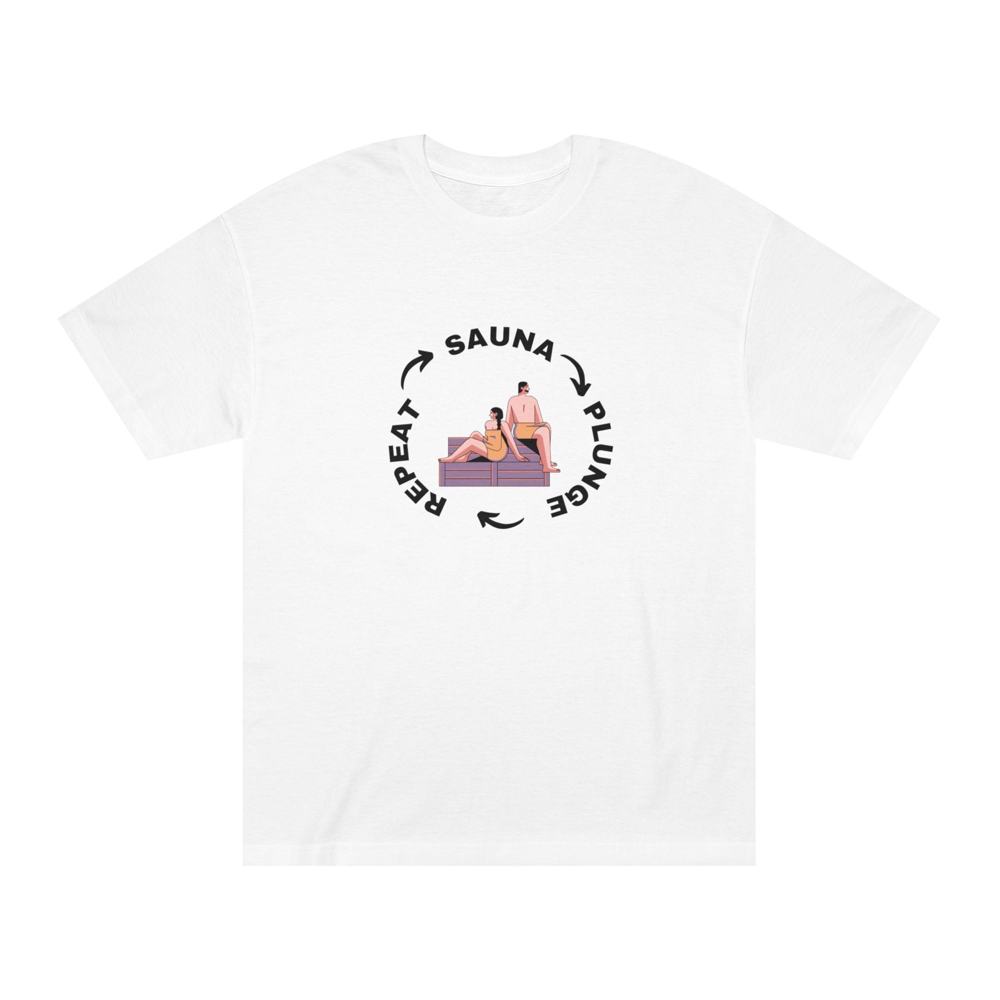 4567498633890528371_2048.jpeg "Sauna Plunge Repeat" | American Apparel Sauna Shirt | Unisex Classic Tee - Image 1