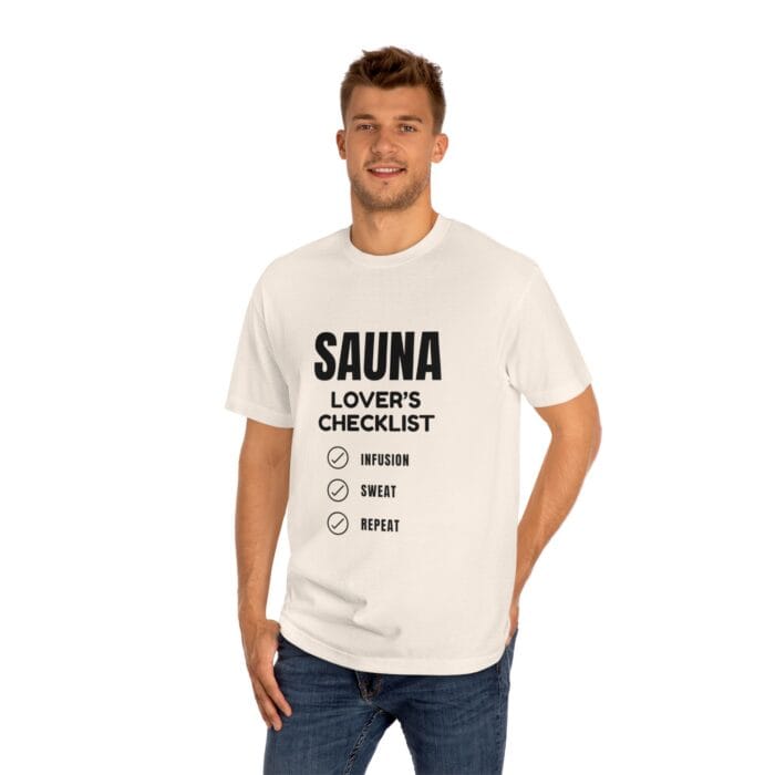 "Sauna Lover's Checklist" | American Apparel Sauna Shirt | Unisex Classic Tee - Image 10