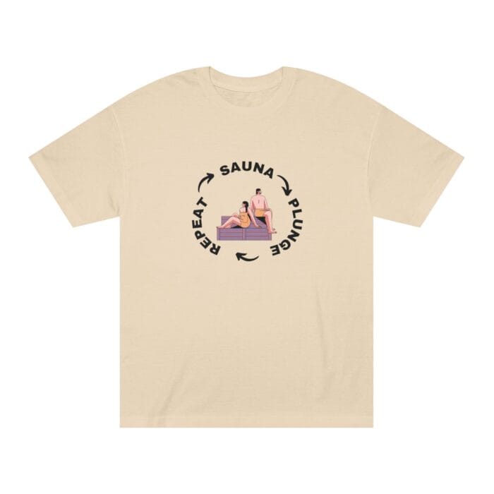 "Sauna Plunge Repeat" | American Apparel Sauna Shirt | Unisex Classic Tee - Image 2