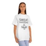 "Sweat Happens" | American Apparel Sauna Shirt | Unisex Classic Tee - Image 2